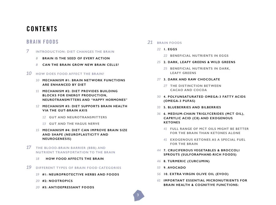 A page from the Biohacker's Brain Nutrition Guide