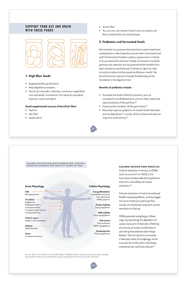 An interior page spread from the Brain Nutrition Guide